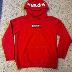 Vintage Y2K Supreme Red Hoodie Size Small